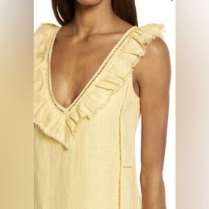 Faherty Ellis Linen Dress Ruffle